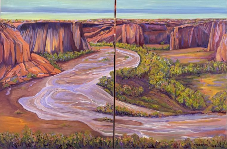 Canyon De Chelly , oil on canvas, 48x36 (x 2 diptich)