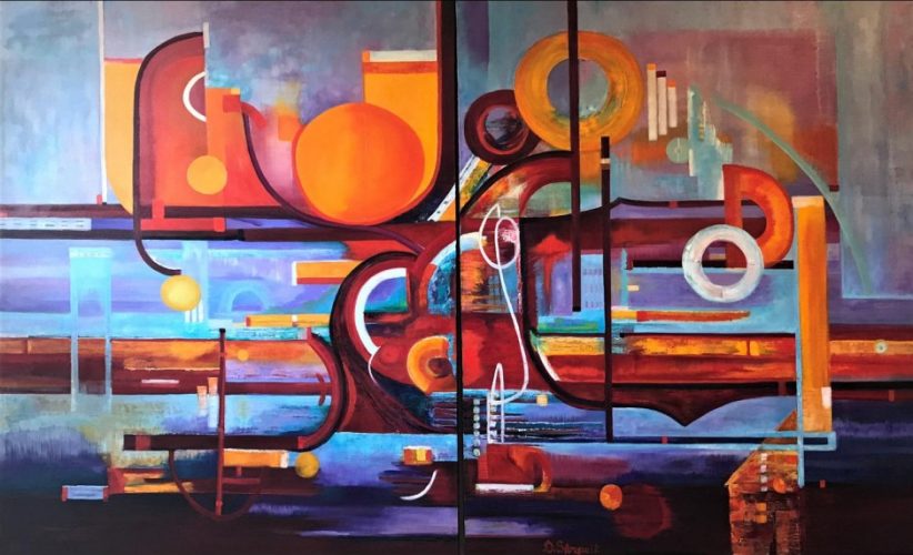 New York dance, oil on canvas, 60x46 (x2 diptich) , $5,000