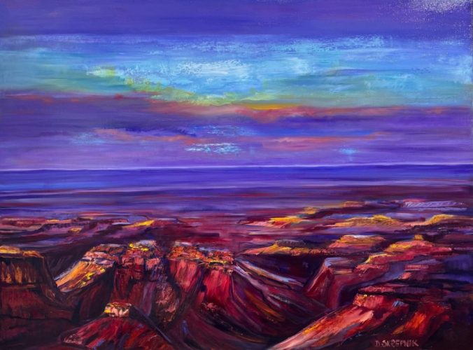 Night fall in the Grand Canyon, oil on canvas , 36x48, $$3,700